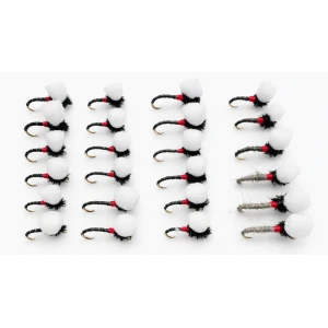 24 Suspender Buzzers - Black, White, Olive and Hares Ear