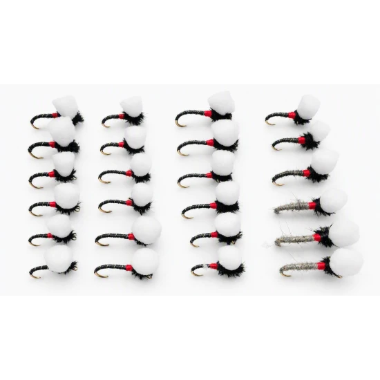 24 Suspender Buzzers - Black, White, Olive and Hares Ear