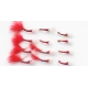 12 Goldhead Buzzer - Glass Epoxy Red and Red Marabou