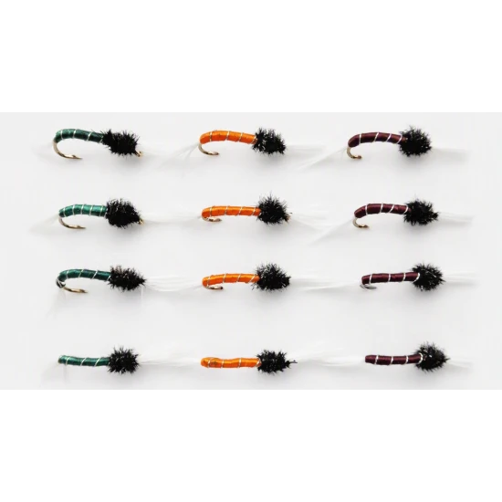 12 Standard Thoraxed Buzzer, Orange,Green & Claret
