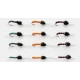 12 Standard Thoraxed Buzzer, Orange,Green & Claret