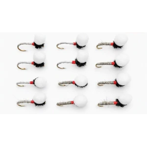 12 Suspender Buzzer - Hares Ear and White