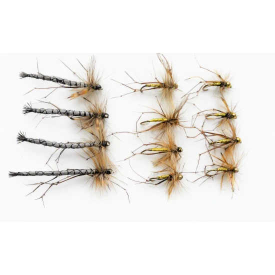 12 Barbless Daddy Long Legs, Natural Detached, Standard & Goldhead