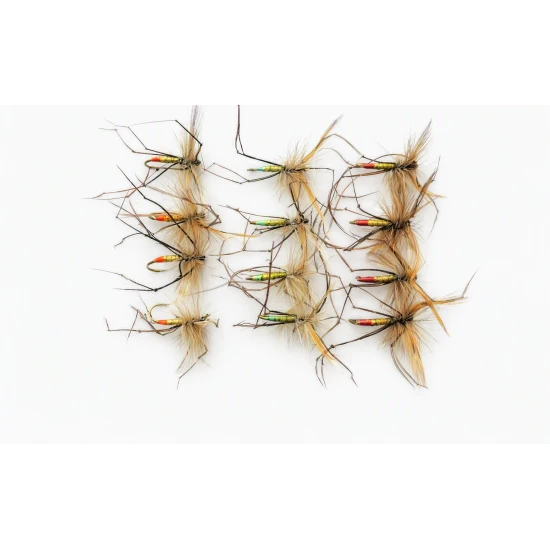 12 Coloured Tip Daddy Long Legs - orange, lime & red