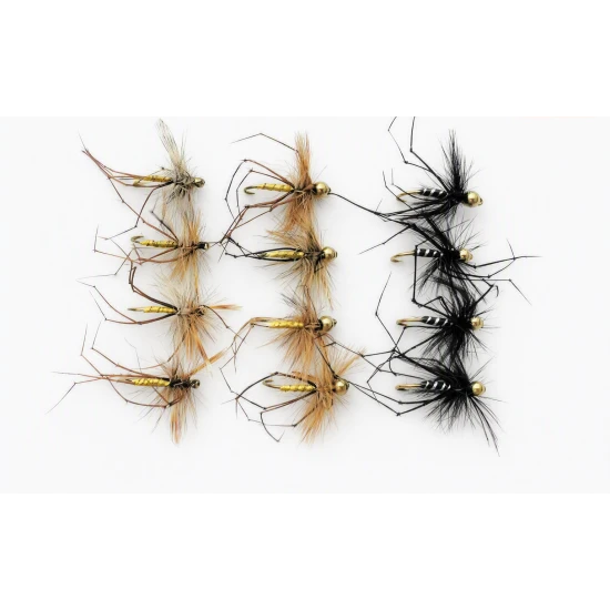 12 Daddy Long Legs - GH & unweighted, Black & Natural