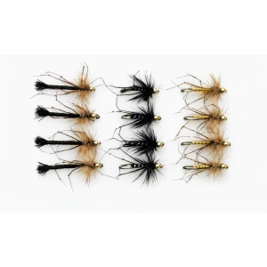 12 Goldhead Daddy long legs, Black and Natural (+black detached)