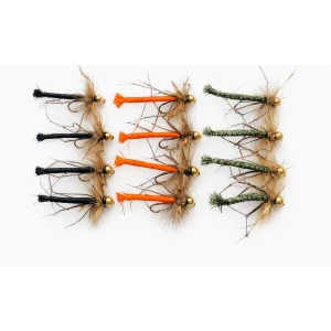 12 Goldhead detached Daddy Long Legs - Orange, Black, Olive