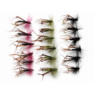 18 Hoppers- Coloured Hackles - Claret, Black, Olive