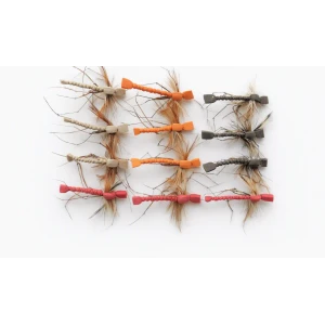 12 Mixed Foam Daddy Long Legs - Orange, Red, Tan, Brown