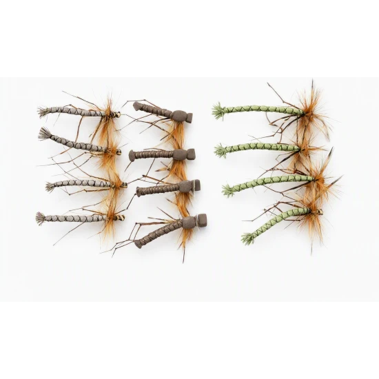 12 Unweighted Daddys - Natural detached, Olive detached and Brown Foam