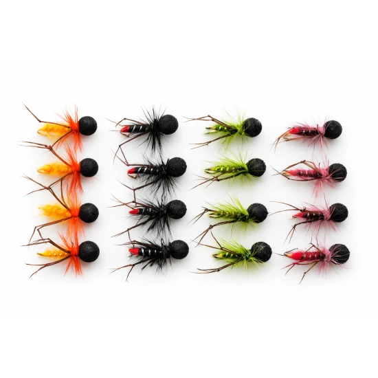 16 Coloured Booby Hopper - Claret, Black, Olive, Orange