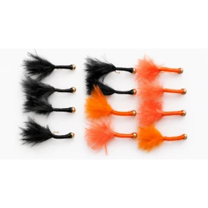 12 Goldhead Copper Wire - Orange and Black Marabou