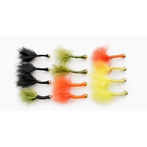 12 Goldhead Copper Wire Marabou - Mixed Colours
