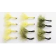 12 Goldhead Copper Wire Marabou - Olive and Yellow