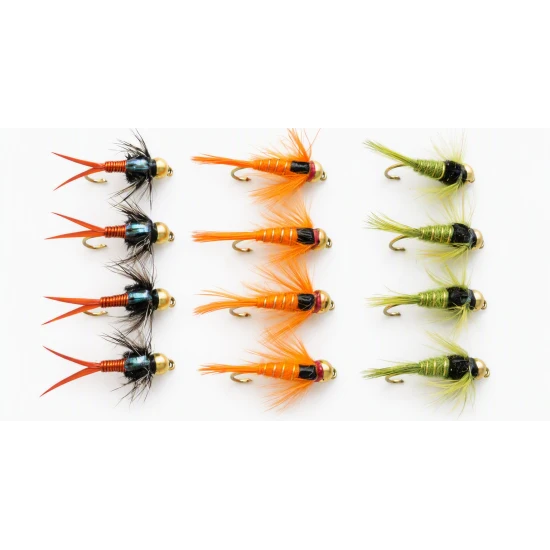 12 Goldhead Nymph - Copper John, Orange & Olive