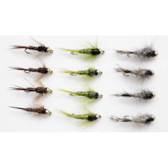 12 Goldhead Nymph - Hares Ear,Pheas Tail and Olives