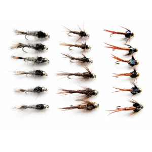18 Goldhead Nymph  Flies -  Hares Ear, Copper John,Pheas Tail