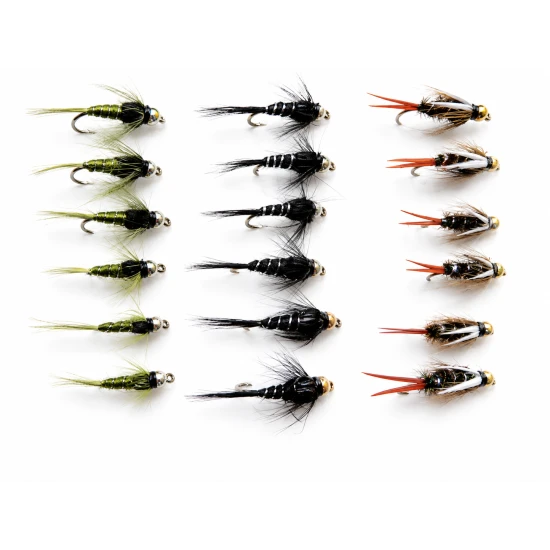 18 Goldhead Nymph  Flies - Prince,Olives,Black and Silver
