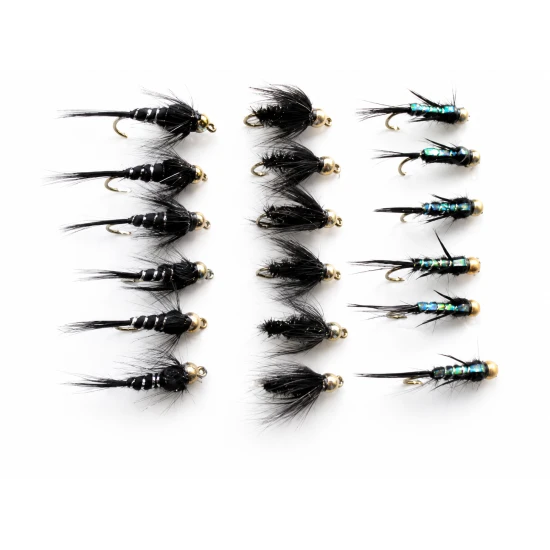 18 Goldhead Nymphs - Blacks