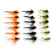 18 Goldhead Silver Ribbed Nymphs - Olive, Orange, Black
