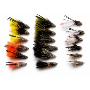 18 Coloured Marabou Muddler Trout Flies