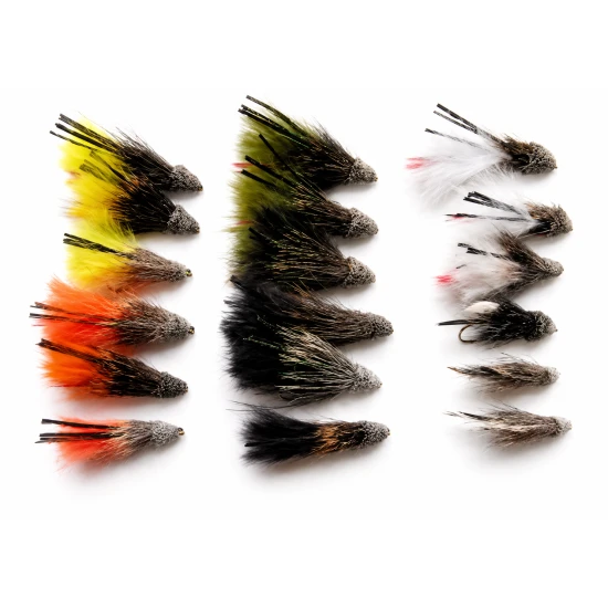 18 Coloured Marabou Muddler Trout Flies