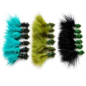 18 Goldhead Fritz Lures, Black and Greens