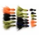 18 Mixed Flash Damsels - black, olive, orange
