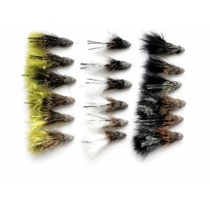 18 Muddlers, Black White and Olive