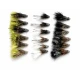 18 Muddlers, Black White and Olive