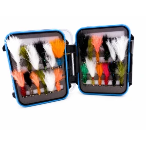 24 Mixed Lure Selection  - Blue Rim Clear Lid Box