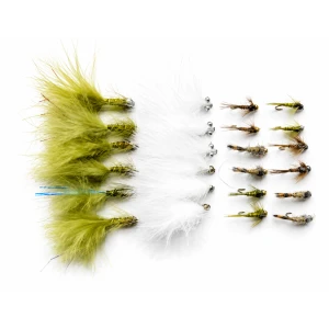 24 Winter Top Sellers -  Goldhead Olive Damsels, Cats, GH Nymphs, Tungsten Nymphs