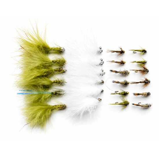 24 Winter Top Sellers -  Goldhead Olive Damsels, Cats, GH Nymphs, Tungsten Nymphs