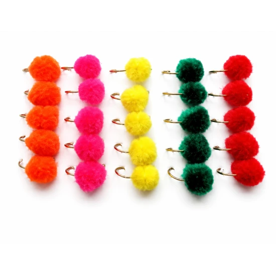 25 Egg Flies - Orange, Pink, Yellow, Green, Red