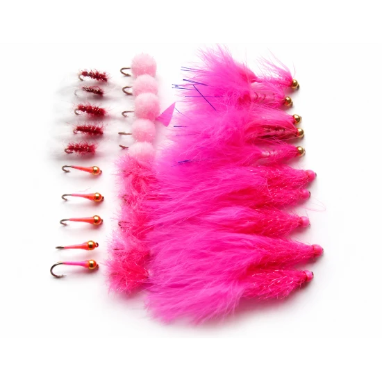 30 Mixed Pink Flies