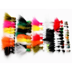 65 Winter Trout Flies inc Goldhead