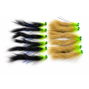 12 Barbless Eyed Snake Zonkers , Mixed Colours