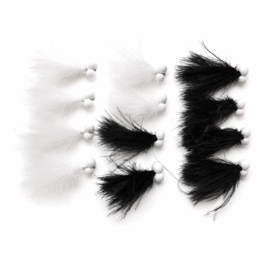 12 Booby Cats Whiskers - Black and White