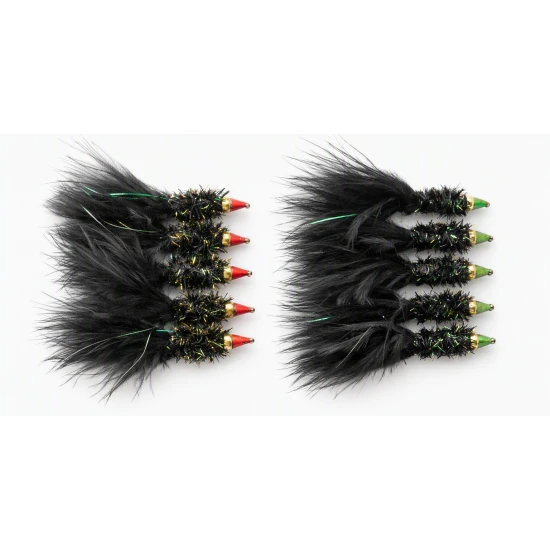 12 Goldhead Nomad - All Black (Red and Green Nosed)