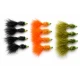 12 Hothead Fritz Goldhead Lures, (lime) Double Bead - black, orange, olive