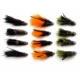 12 Marabou Muddler - Black,Olive & Orange