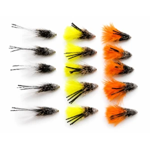 12 Marabou Muddler - Orange,White & Yellow