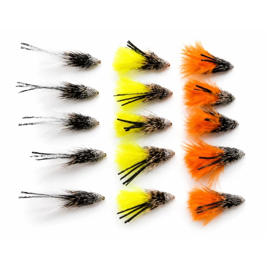 12 Marabou Muddler - Orange,White & Yellow
