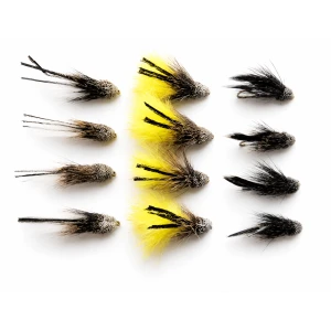 12 Marabou Muddler - White,Natural & Yellow