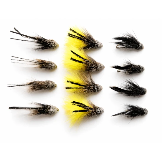 12 Marabou Muddler - White,Natural & Yellow