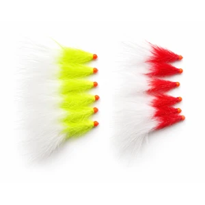 12 Straggle Hotheads - Solid Bodies - Red & Chartreuse