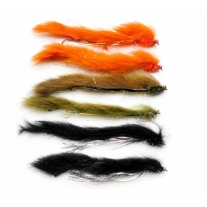 6 Humongous Double hook Snakes -Orange, Olive & Black