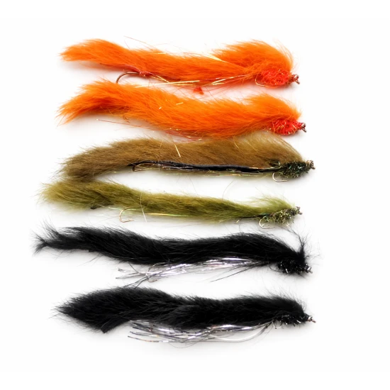 6 Humongous Double hook Snakes -Orange, Olive & Black