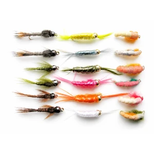 18 Grayling Flies - Tungsten, Czech, Scud