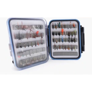 70 Specific Flies Boxed Set - Blue Rim Clear Lid Box